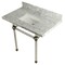 Kingston Brass 36" x 22" Carrara Marble Vanity Top with Clear Acrylic Console Legs, Carrara Marble/Brushed Nickel KVPB3630MASQ8 - alternate 1
